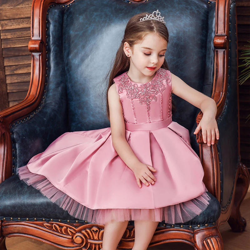 Baby Girl Fashion Flower Beaded Princess Swallowtail Dress Beauty Pageant Formal Evening Pettiskirt | Детская одежда и обувь