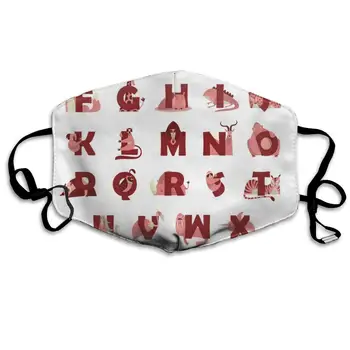 

Dustproof Washable Reusable Collection Of Animal Alphabet From A To Z Mouth Cover Mask Protective Warm