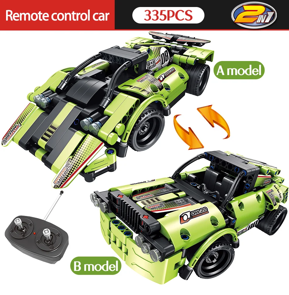 RC 2,4 Ghz City Technic RC автомобильные строительные блоки двойной режим Wrangler гоночный автомобиль кирпичи транспортное средство с дистанционным управлением игрушки для детей