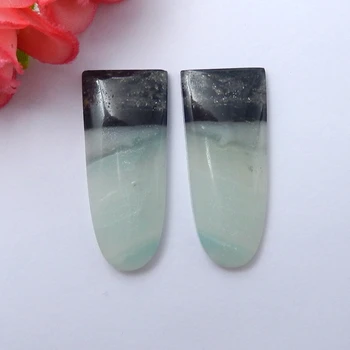 

Charms Natural Gemstone Amazonite Hand Custom Cabochon 38x16x5mm,10.5g