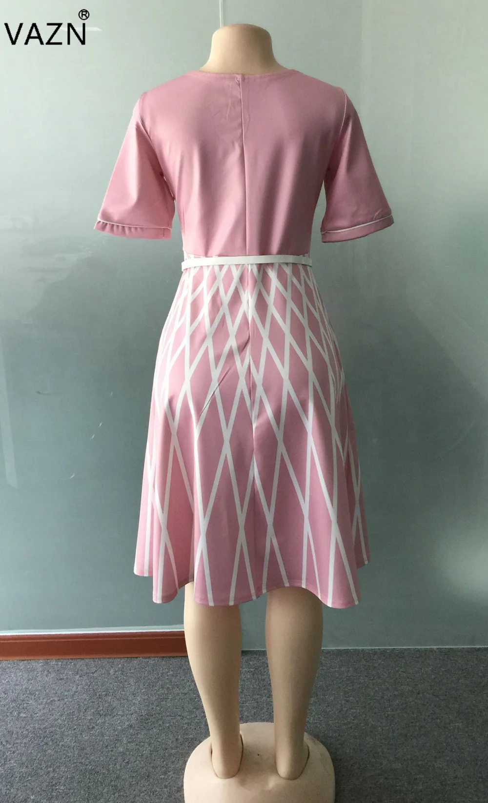 VAZN YWQS367, хит, геометрический Топ, однотонный, сексуальный стиль, женское платье,, круглый вырез, короткий рукав, топ+ длинное, бодикон, миди, бальное платье