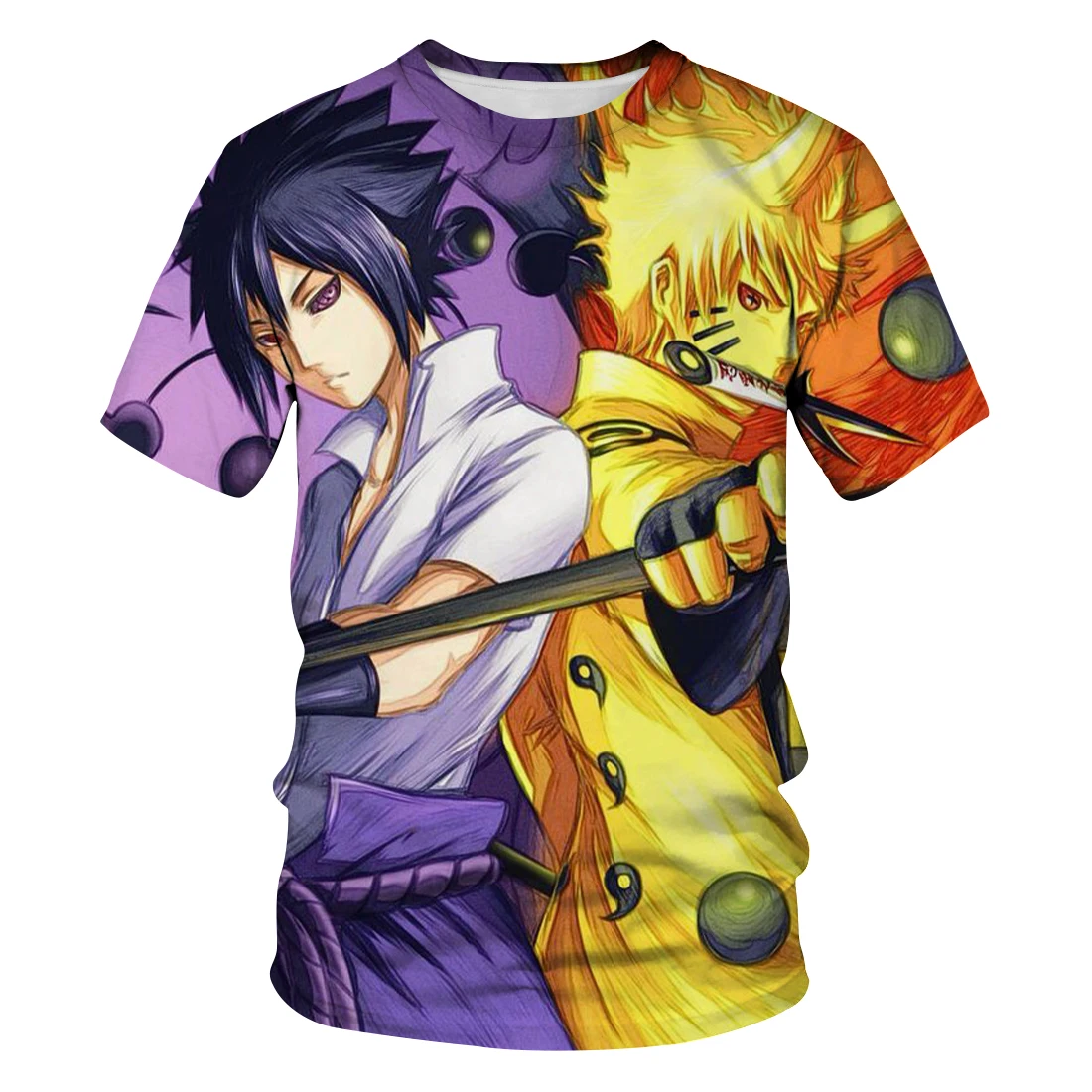 2019 new Summer New Japan Anime Naruto/Sasuke 3D T Shirt Male O-Neck Cartoon Tee Tops Men/Women Cool Harajuku Clothes