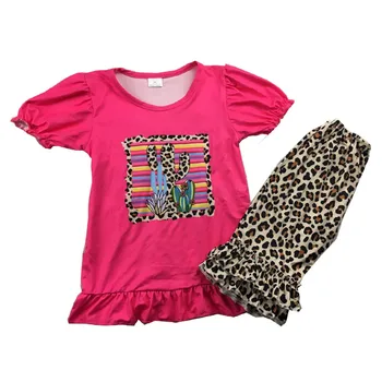 

cactus leopard stylish summer children girl outfits kids boutique cute shirt match middle pants clothing set