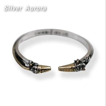 

Skills and old silversmith s925 silver men's Bangles Thai silver cross restoring ancient ways is the virgin bracelet
