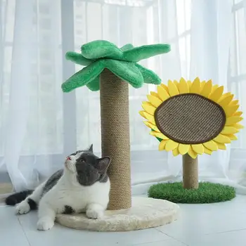 

Coconut tree-shaped cat scratch board, claw sharpener, sunflower cat toy, cat tree, sisal, claw grinding board, wear-resistant