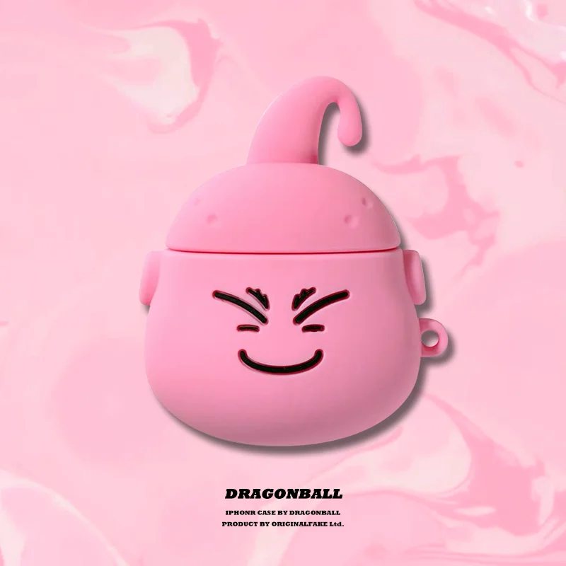 Cartoon Dragon Ball Majin Buu Bluetooth Headphone Case Wireless Charging Box Soft Silicone Cover For AirPods Earphone Ring Strap |