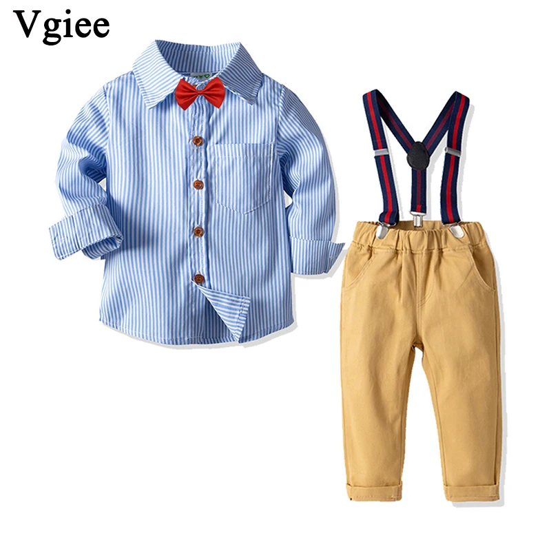 

Vgiee Fall Full Boys Set Cotton Striped Kids Baby Children Clothes for Wedding Birthday and Party Outfits Boy Clothing CC742