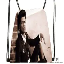 Изготовленный На Заказ Бруно-Марс-BW-HD-походная сумка на шнурке милый рюкзак для детей(черная спинка) 31x40 см#180611-01-12