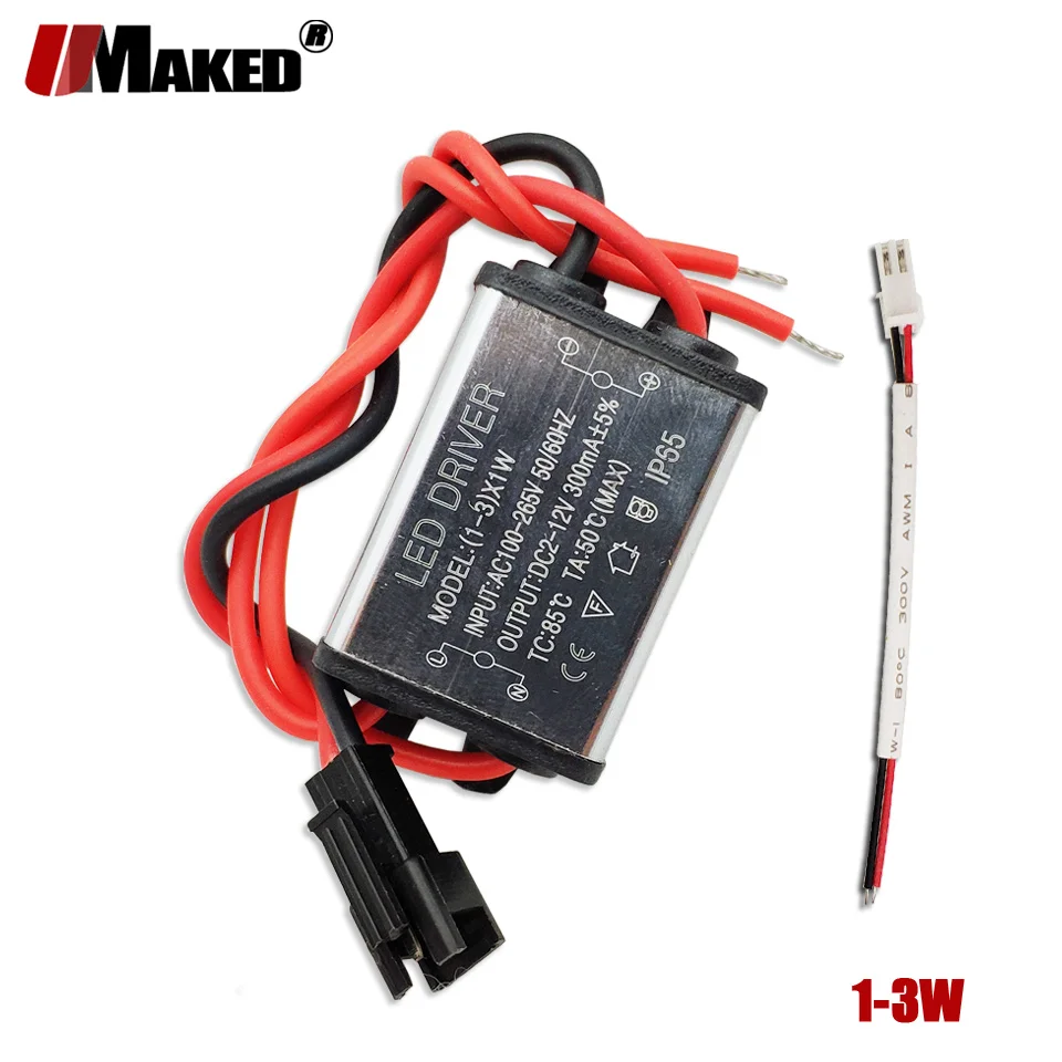 5 шт. светодиодный драйвер 1 3x1W AC85 265V водонепроницаемый IP67 источник питания 300mA