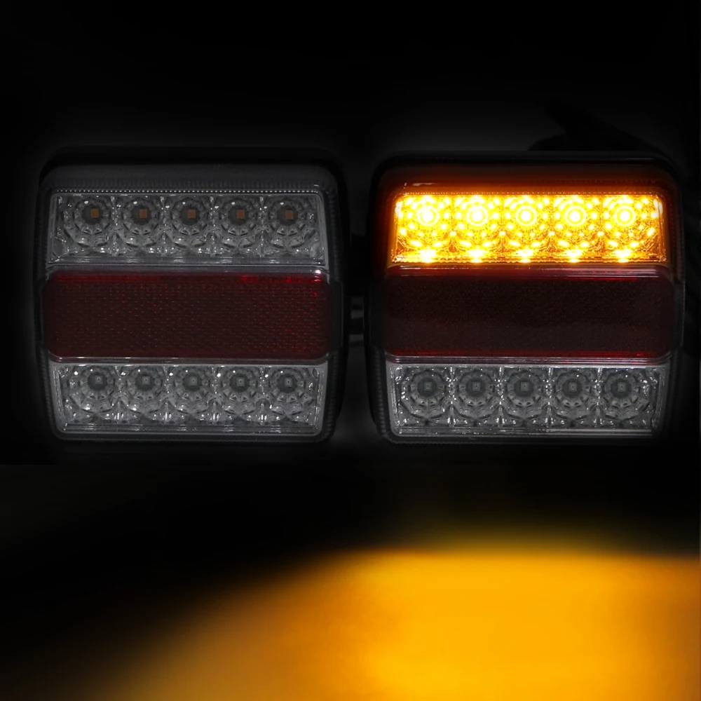 2 Piece/Set 16 LEDs Trailer Tail Light with Magnet Combination Towing Taillight Car Truck Tail Light 12V Number Plate Light