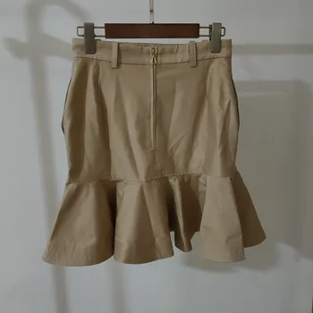 

2020 New Summer Trumpet Mermaid Slim Mini Skirt Lady Wild Stylish High Waist Ruffled A-line Skirts With Zipper