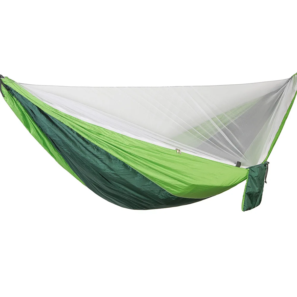 

Automatic Quickly Open Anti-mosquito Hammock Outdoor Double Parachute Hammock with Mosquito Net Customizable Mixed Colors