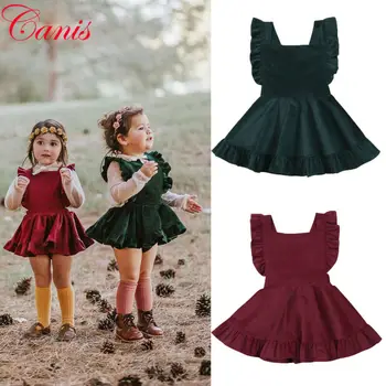 

1-5 Years Newborn Kids Baby Girl Floral Dresses Princess Lovely Corduroy Sundress Clothes