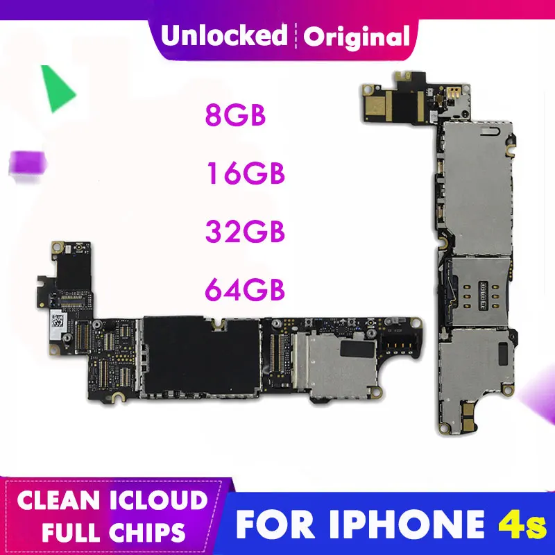 Оригинальная материнская плата для iPhone 4S 16g 32g, материнская плата, материнская плата с полным чипом, разблокированная материнская плата iCloud