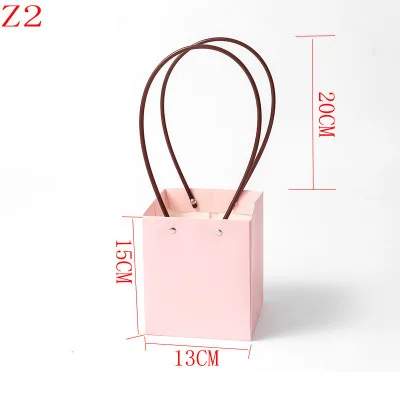 Искусственная сумка с цветами, портативный букет цветов, Подарочная сумка, аксессуары для дома, крафт-бумага, растения, сумка-тоут, сумка-тоут - Цвет: pink Z2