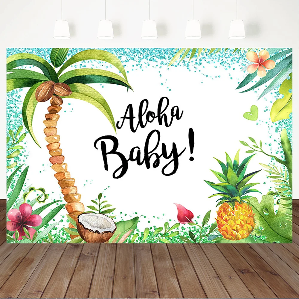 Летний фон для фотосъемки с фруктами и детскими ливнями Ttropical Aloha детской