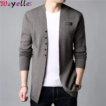 Свитер кардиган мужской Повседневный шерстяной вязаный свитер куртка осень зима корейский однобортный шерстяной пиджак пальто для мужчин 4XL