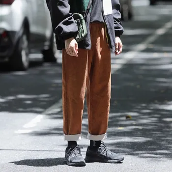 

2019 Men's Fashion Black/grey/brown Trousers Thicken Corduroy Fabric Casual Pants High-quality Straight Pants Plus Size M-2XL