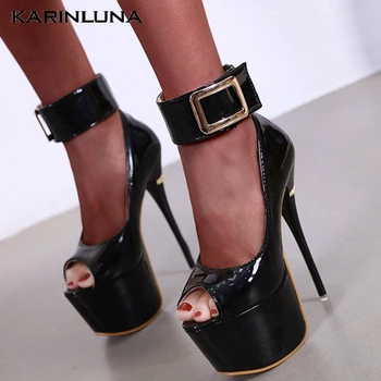 

Karinluna New Thin High Heel Wholesale Fetish Heels Platform Peep Toe Spring Summer Party Nightclub Shoes Pumps Women