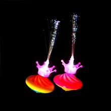 Красочный креативный волнистый волоконно-оптический мигающий музыкальный гироскоп Peg-top Электрический волнистый гироскоп детская игрушка