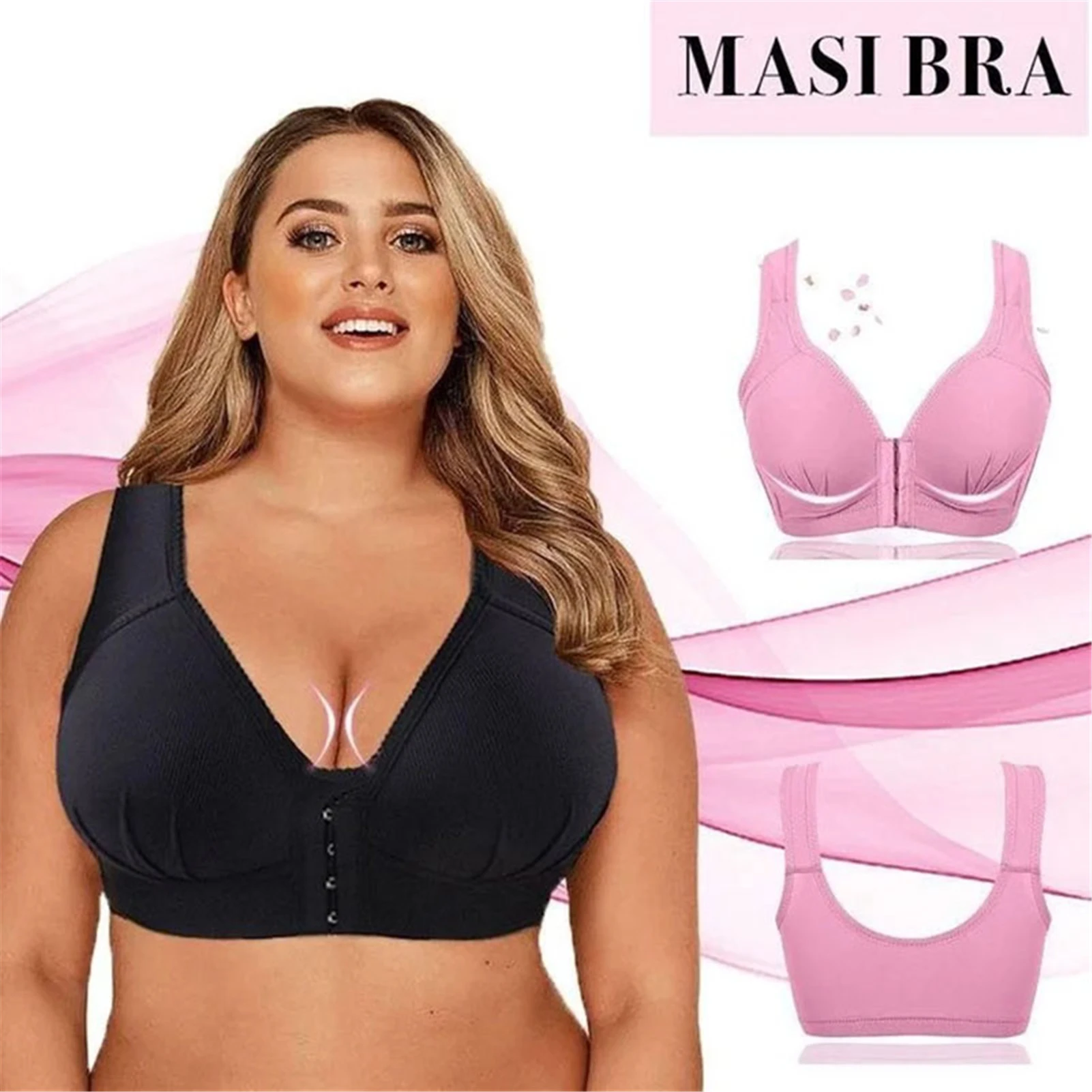 Front closure elastic push up comfort bra Clearance