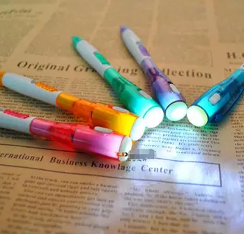 

200pcs/lot cute creative office stationery with new flashlight multi-function ballpoint pen school office supplies
