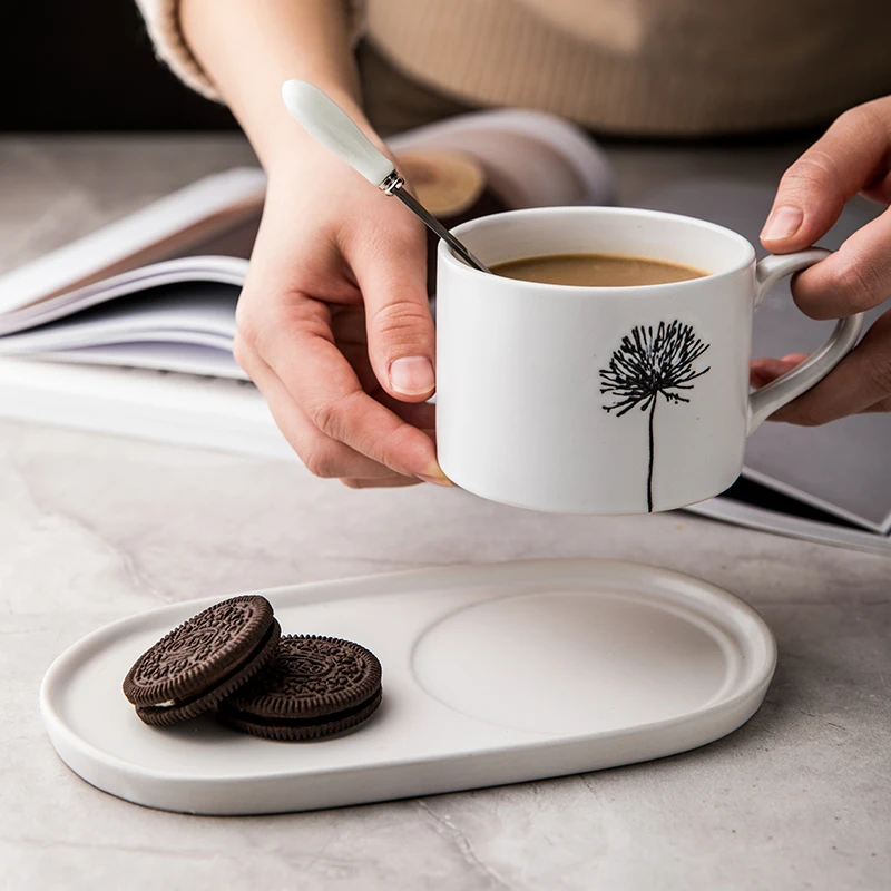Японская керамическая кофейная чашка с блюдцем, креативный набор столовых приборов для завтрака, послеобеденная чайная чашка, блюдо для закусок, комбинация 6CTH003