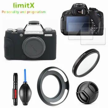

Full Protect Kit Camera case UV Filter Lens hood Cap pen Air Blower Screen Protector for Fujifilm X-T100 XT100 with 15-45mm lens