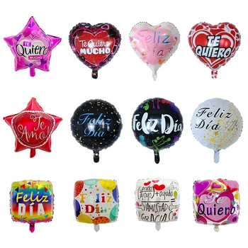 

10Pcs 18inch Spanish Te Amo Foil Feliz Dia Balloons I Love You Heart Wedding Valentine's Day Anniversary Supplies Helium Globos