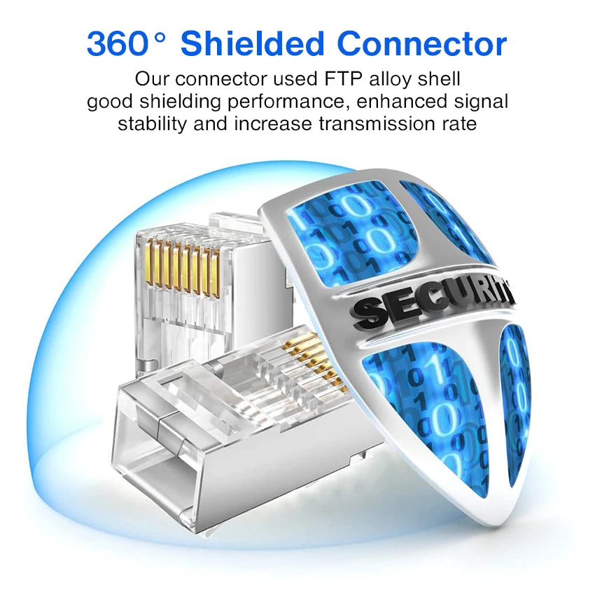 Ampcom-blindado Modular Plug Connector Conectores Rj45 Crimp End Cabo Ethernet 50sensibilidade Cat6 8p8c 8p8c - Imagem 2