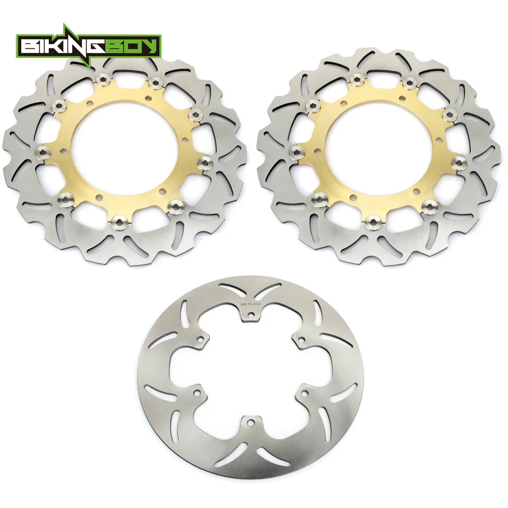 

BIKINGBOY For YAMAHA FJR 1300 2001 2002 2003 VMX 1200 V-Max 1993-2007 Round Wavy Floating Front Rear Brake Discs Disks Rotors