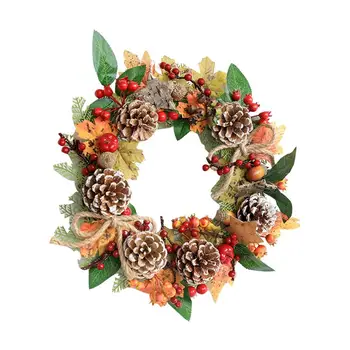 

30CM Christmas Wreath Autumn Harvest Garland Decor Artificial Wreath For Thanksgiving Christmas Party Decor