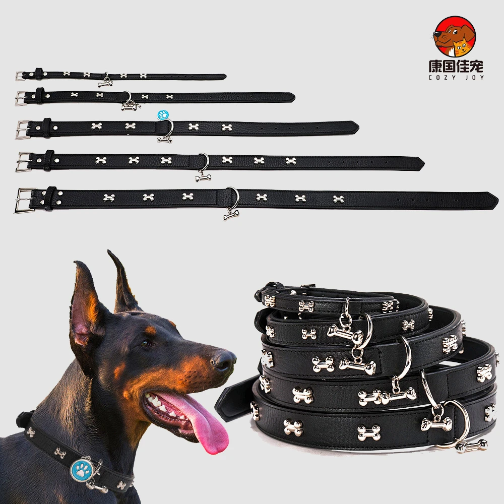 Pu Leather Dog Collar To Send Personalized Pet Collar Engraved Name Id