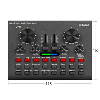 

Bluetooth Wireless Professional Reverb Effect Condenser Microphone Live Stream Sound Card Set Studio Recording Equipment