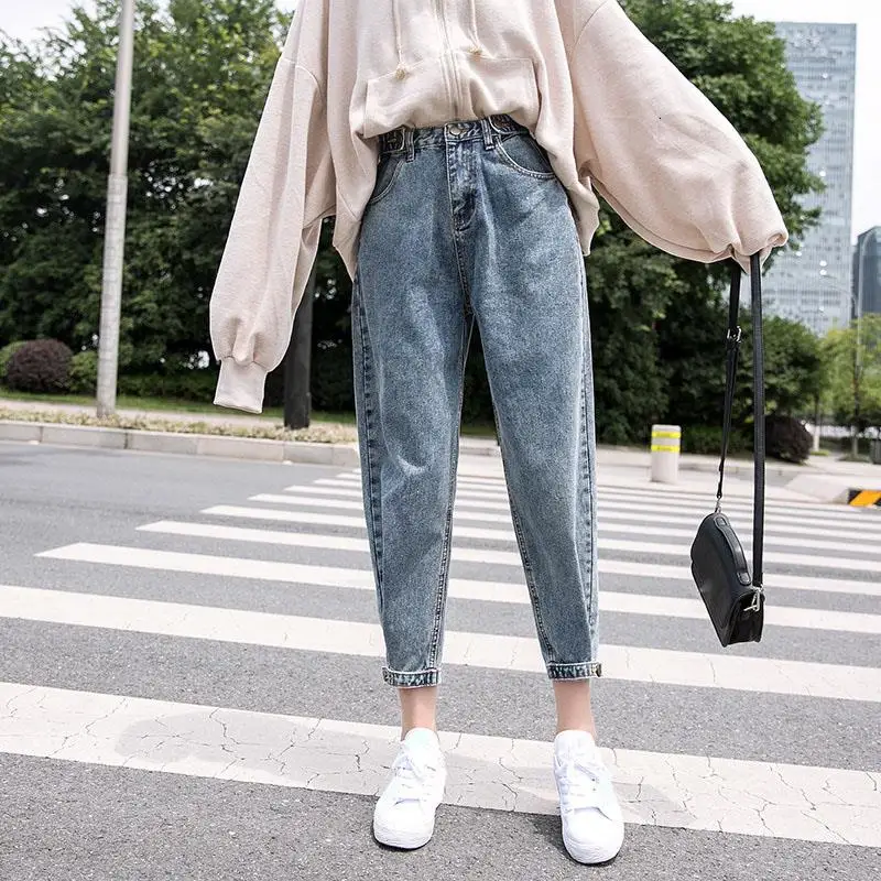 Женские джинсы, вельветовые утепленные штаны-шаровары, свободные, средняя талия, длина по щиколотку, широкие штаны на пуговицах, зимние, Осенние, тонкие джинсовые штаны