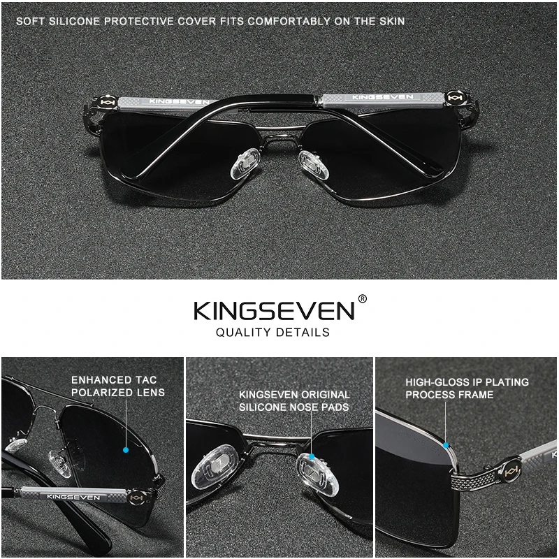 KINGSEVEN 새로운 디자인 선글라스 편광 코팅 렌즈 자동 리셋 프레임워크 운전 UV400 보호 안경 남성/여성 Oculos