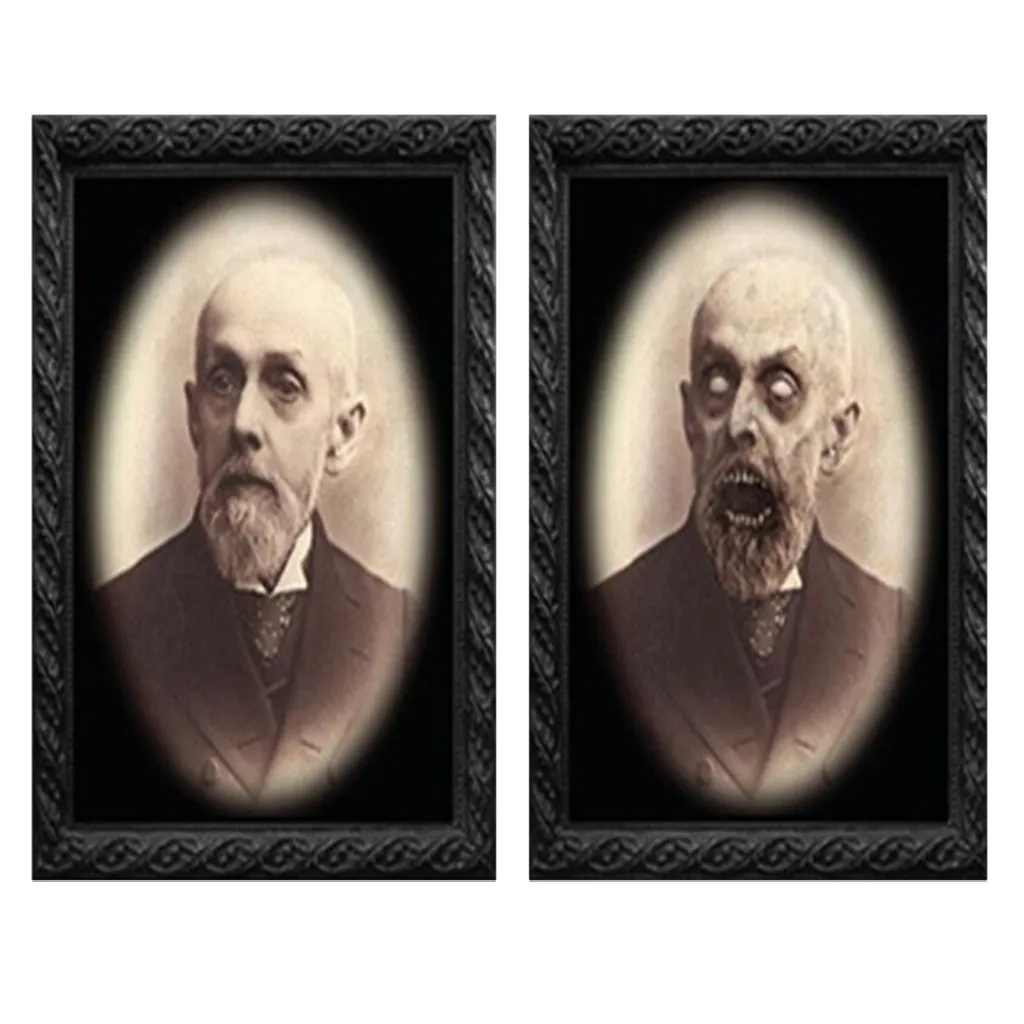 Жуткая фоторамка линзовидный 3D сменный лицо страшные портреты жуткая Хэллоуин