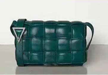 Тканая роскошная сумка подушка сумка мягкая кассета натуральная кожа одно плечо дизайнерские сумки известный бренд женские сумки - Цвет: green