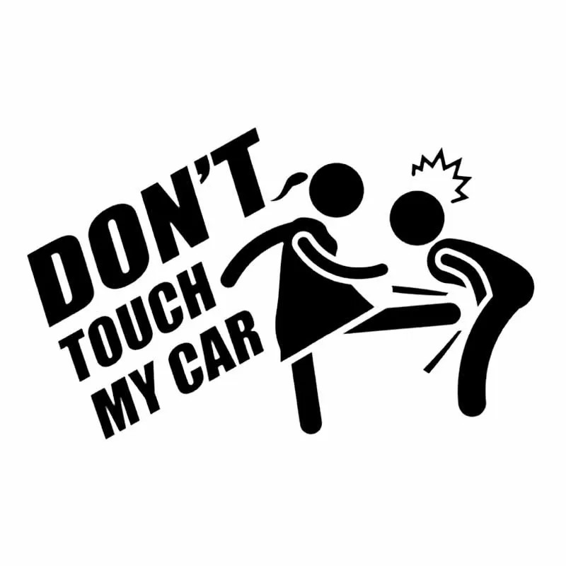 

15X9CM DON'T TOUCH MY CAR Vinyl Decal Car Sticker Jdm Funny Cartoon Black/Silver