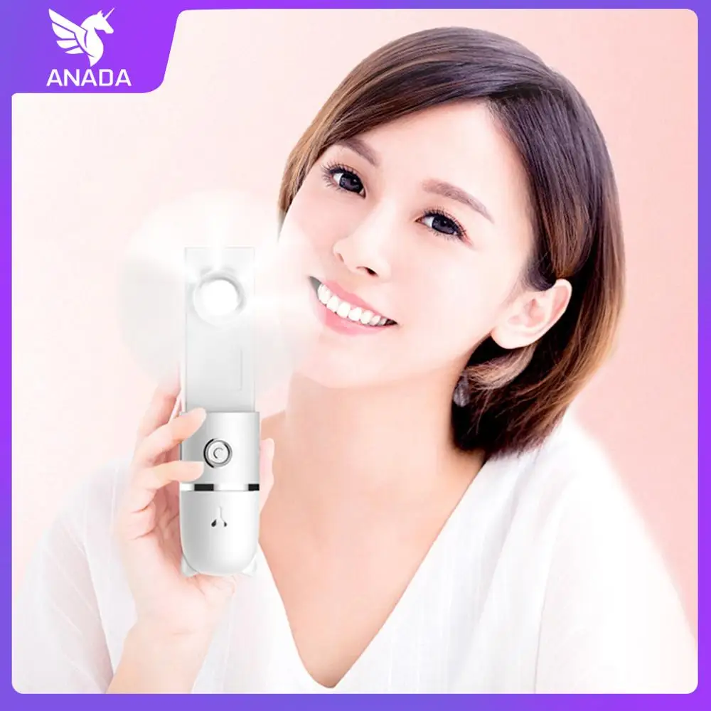 

USB Rechargable Humidifier Air Diffuser Cute Handheld Water Ultrasonic Nano Essential Home Oil Steamed Face With Flashlight