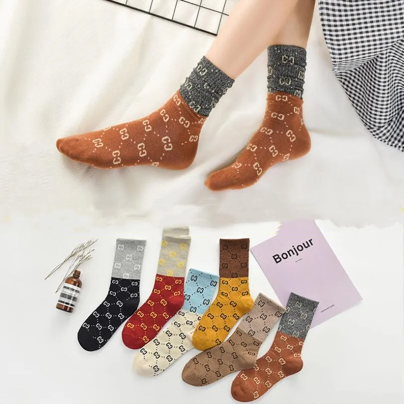 Для женщин с большими буквами хлопковые носки Блестящие, серебряные золотые люрексом носки для девочек блестящие носки до лодыжки теплые носки для зимы 3/5/6/8 пар/лот