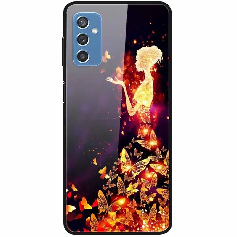 Luxury Print Case For Samsung Galaxy M52 5G Case for Galaxy m52 5G Cover Tempered Glass Phone Funda Back Cases M 52 2021 NEW cute phone cases for samsung  Cases For Samsung