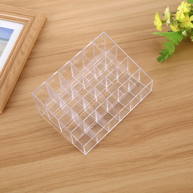 

24 Grid Transparent Acrylic Makeup Organizer Storage Box Cosmetic Box Lipstick Jewelry Box Case Holder Display Stand Make Up