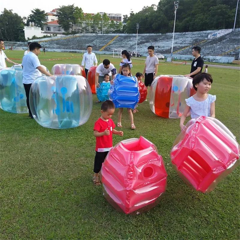 Kids Outdoor Toys 60cm PVC Air Bubble Soccer Inflatable Collision Ball Fun Outdoor Games Bubble Football Toys for Toddlers Boys