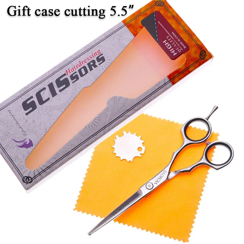 gift case cutting Японские Стальные 5,5 6,0 дюймовые Профессиональные парикмахерские ножницы, парикмахерские ножницы, набор, ножницы для резки, филировочные ножницы, стрижка - Цвет: gift case cutting