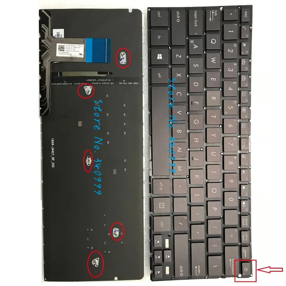 Для ASUS UX330 UX330U UX330UA U3000UA клавиатура с подсветкой без рамки США