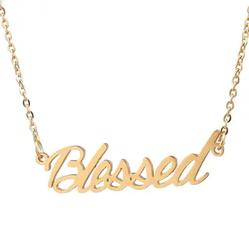 

Gold Color Initial Necklace Customized Nameplate Necklaces Custom Stainless Steel English Style Personalized Jewelry