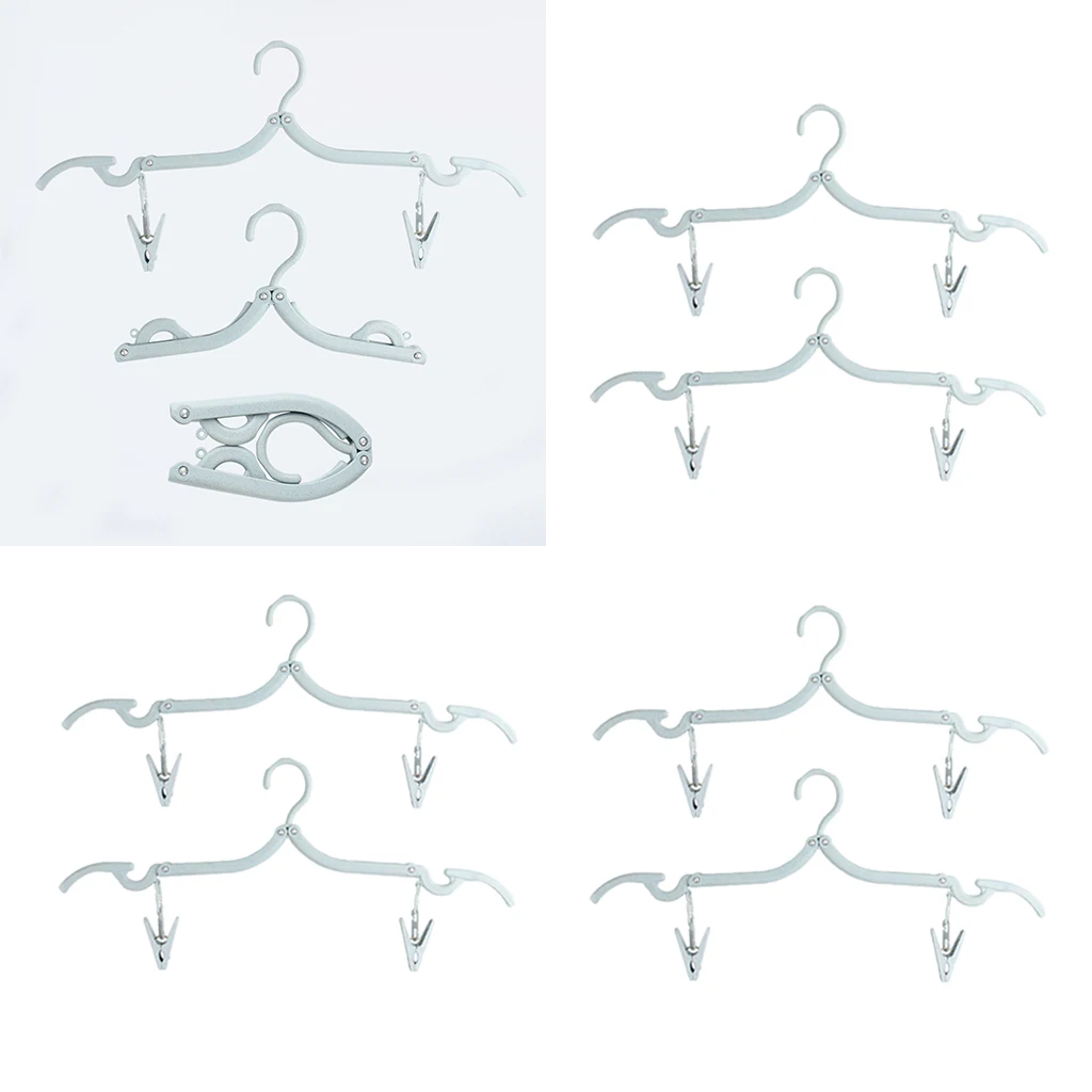 6Pcs Outdoor Camping Folding Plastic Clothes Hook, Travelling Hanger Racks
