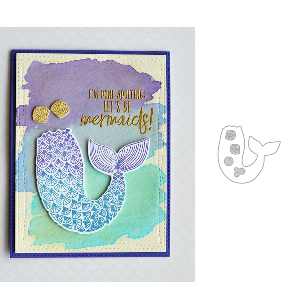 Mermaid Tail Cut Dies Stencil Template For DIY Scrapbooking Embossing Paper  Greeting Card Album Decor Mold Dies New Arrival|Cutting Dies| - AliExpress