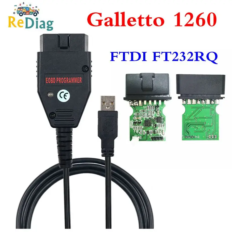 

Best Quality Galletto 1260 FTDI FT232RQ Green PCB Galletto 1260 ECU Flasher Supports Multi-Brand Cars Auto Car Diagnostic